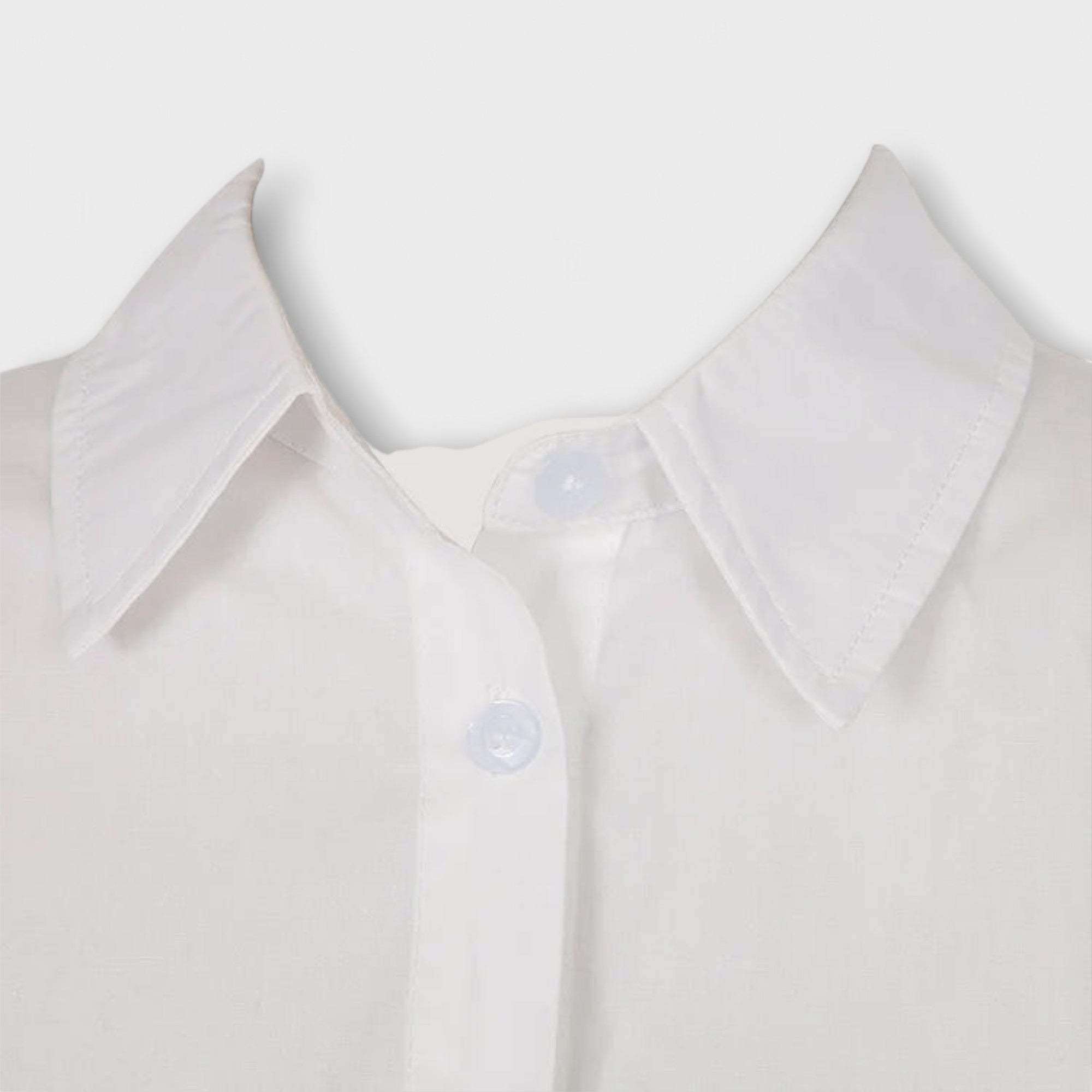 Indie - White Long-Sleeve Pleated Shirt Dress