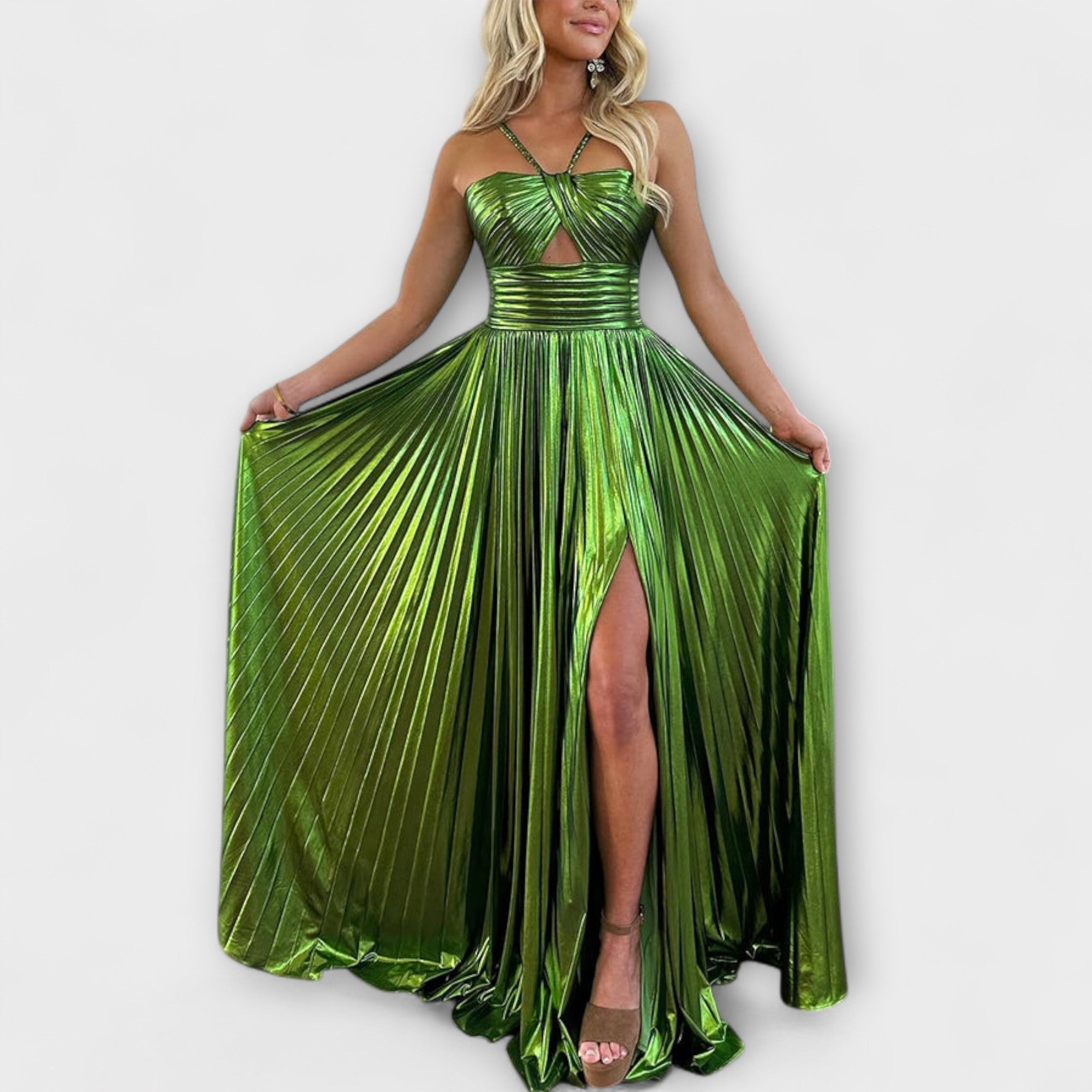 Maxi Dress in Metallic Fabric
