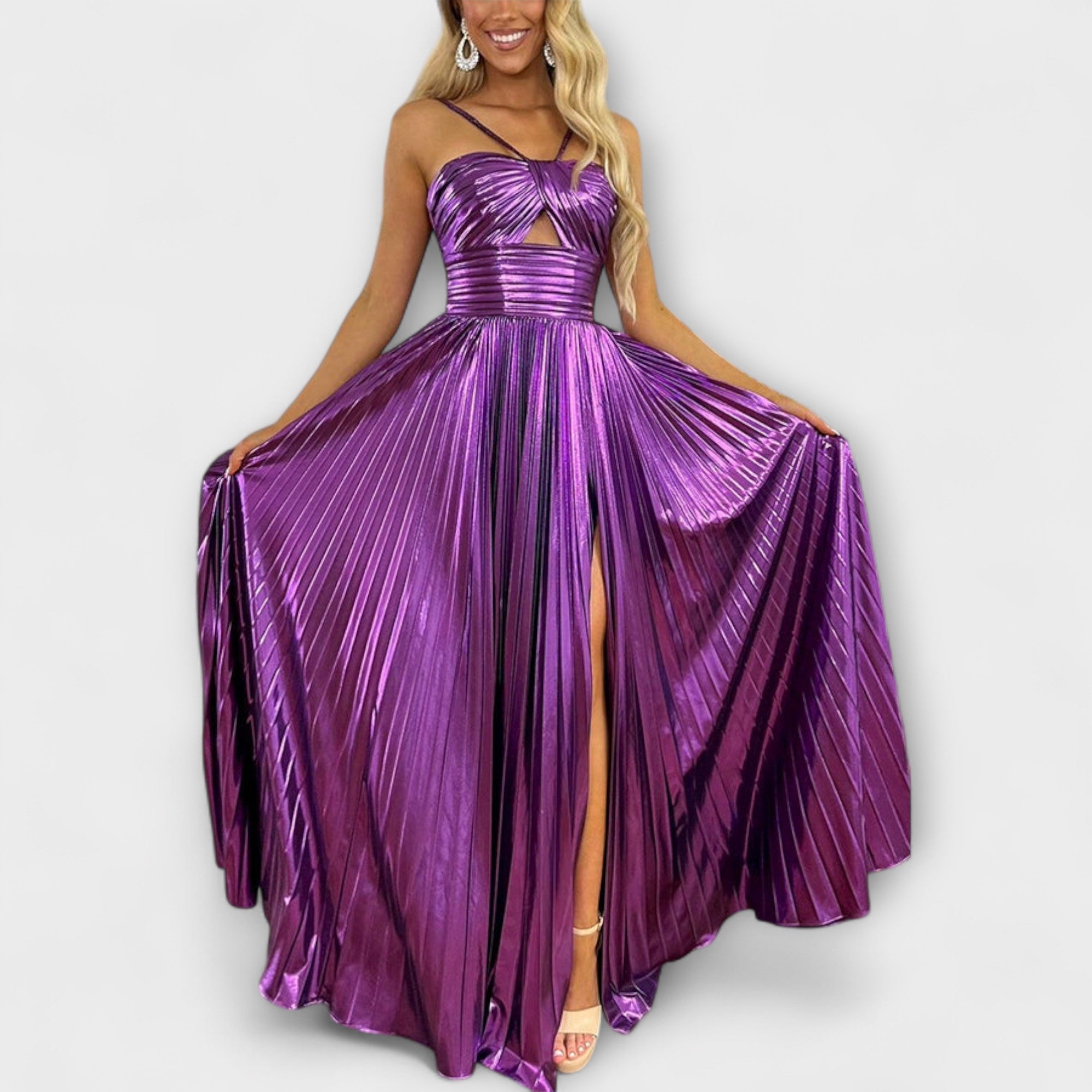 Maxi Dress in Metallic Fabric