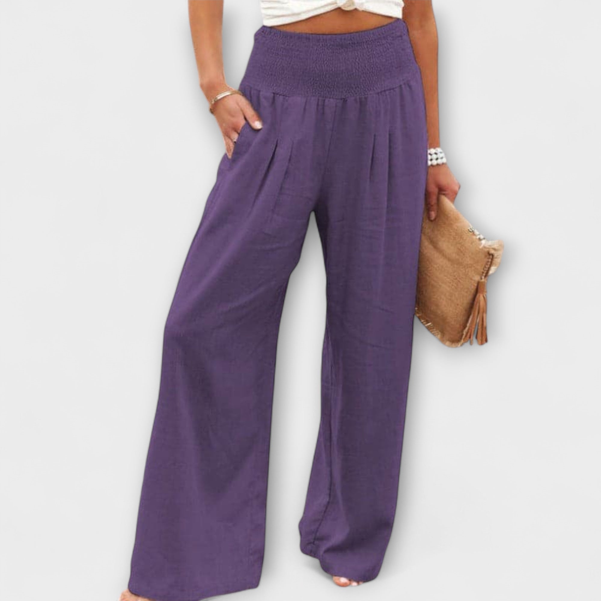 Thearya - Casual Wide Linen Trousers