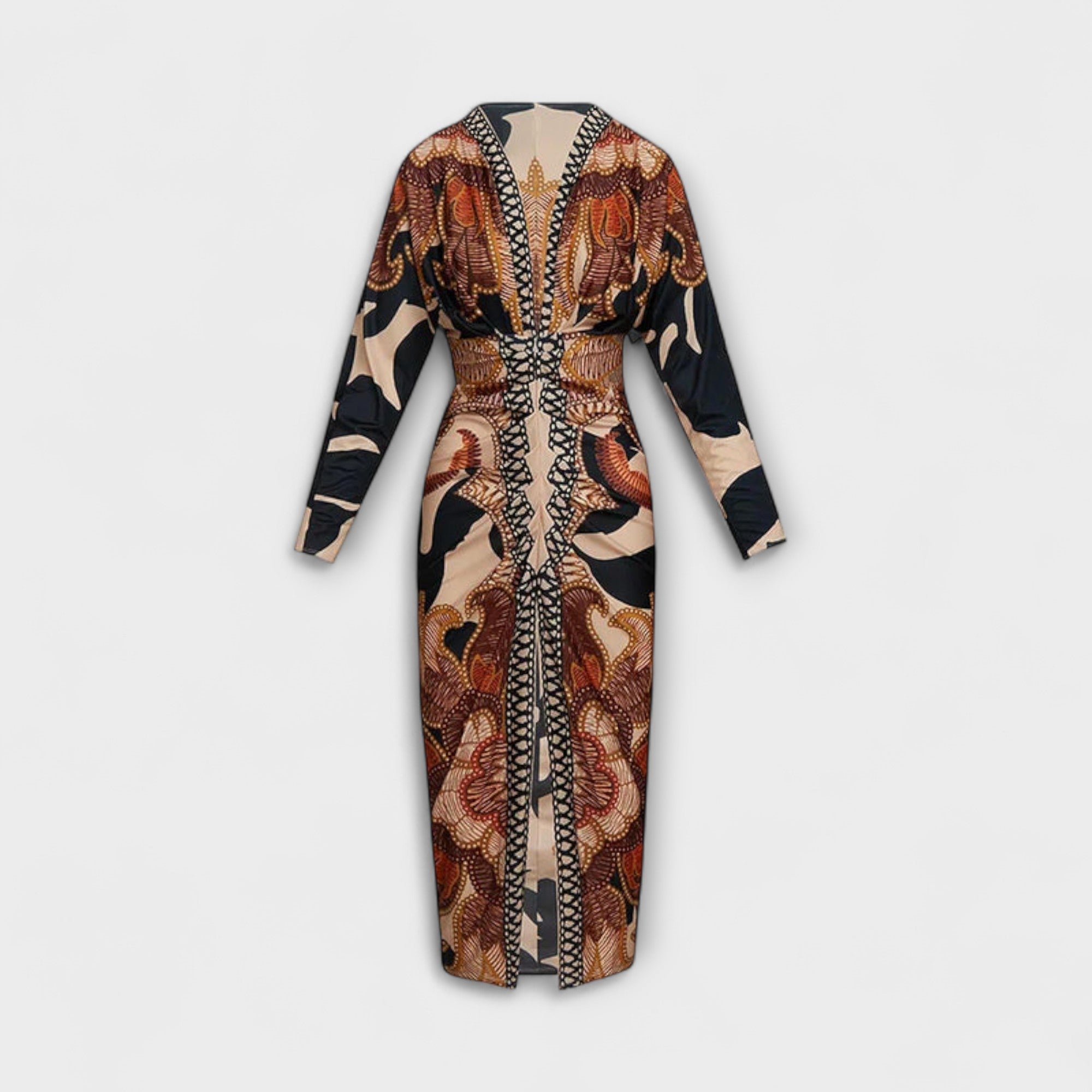Cleo - Unique Dolman Midi Dress with Brazilian Print