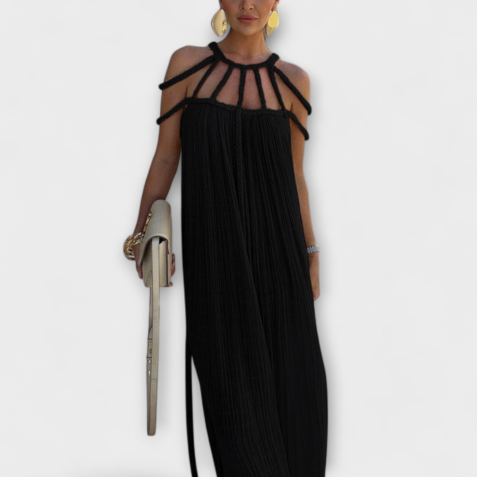 Briar - A Stylish Maxi Dress Made of Blended Fabric with Draped Straps