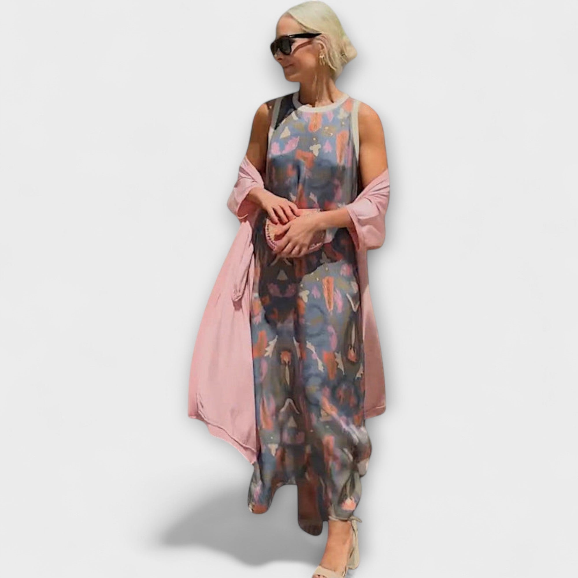 Elveria – Maxi Dress with Matching Cardigan
