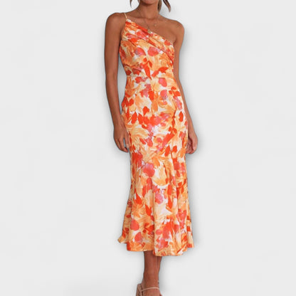 Tabea - Asymmetrical Floral Pattern Dress