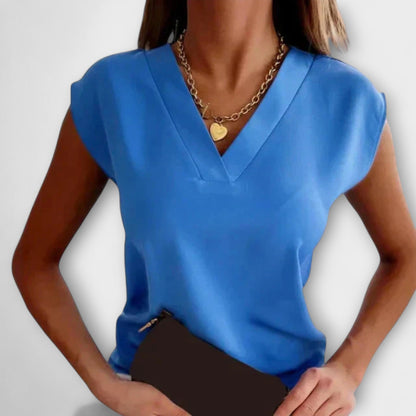Women’s V-Neck Summer Top with Loose Sleeves