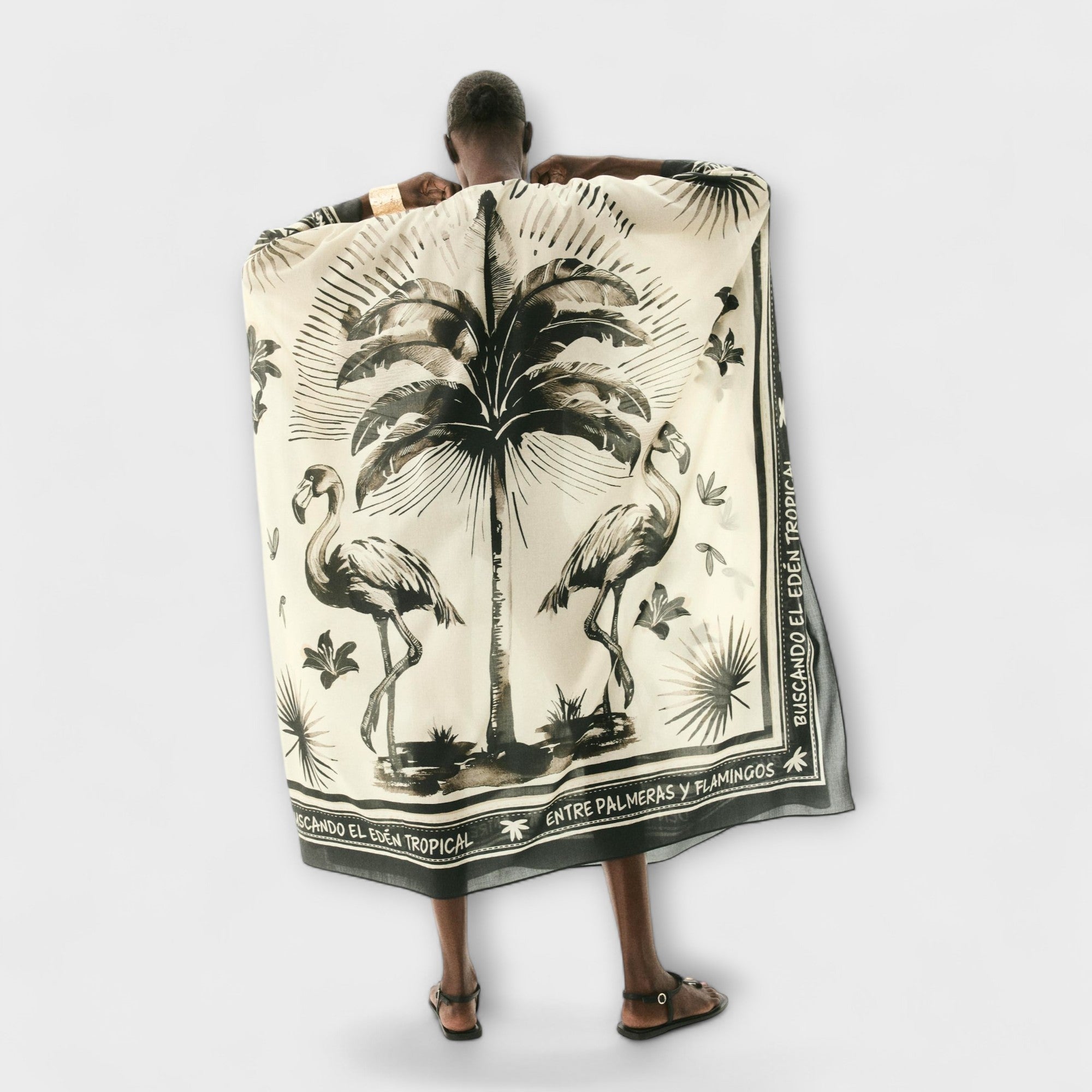 Melissa - Extra-large Flamingo Print Kaftan Maxi Dress