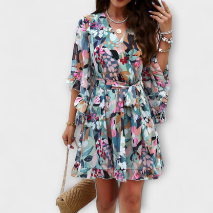 Lina - Women's Midi Dress with Floral Pattern