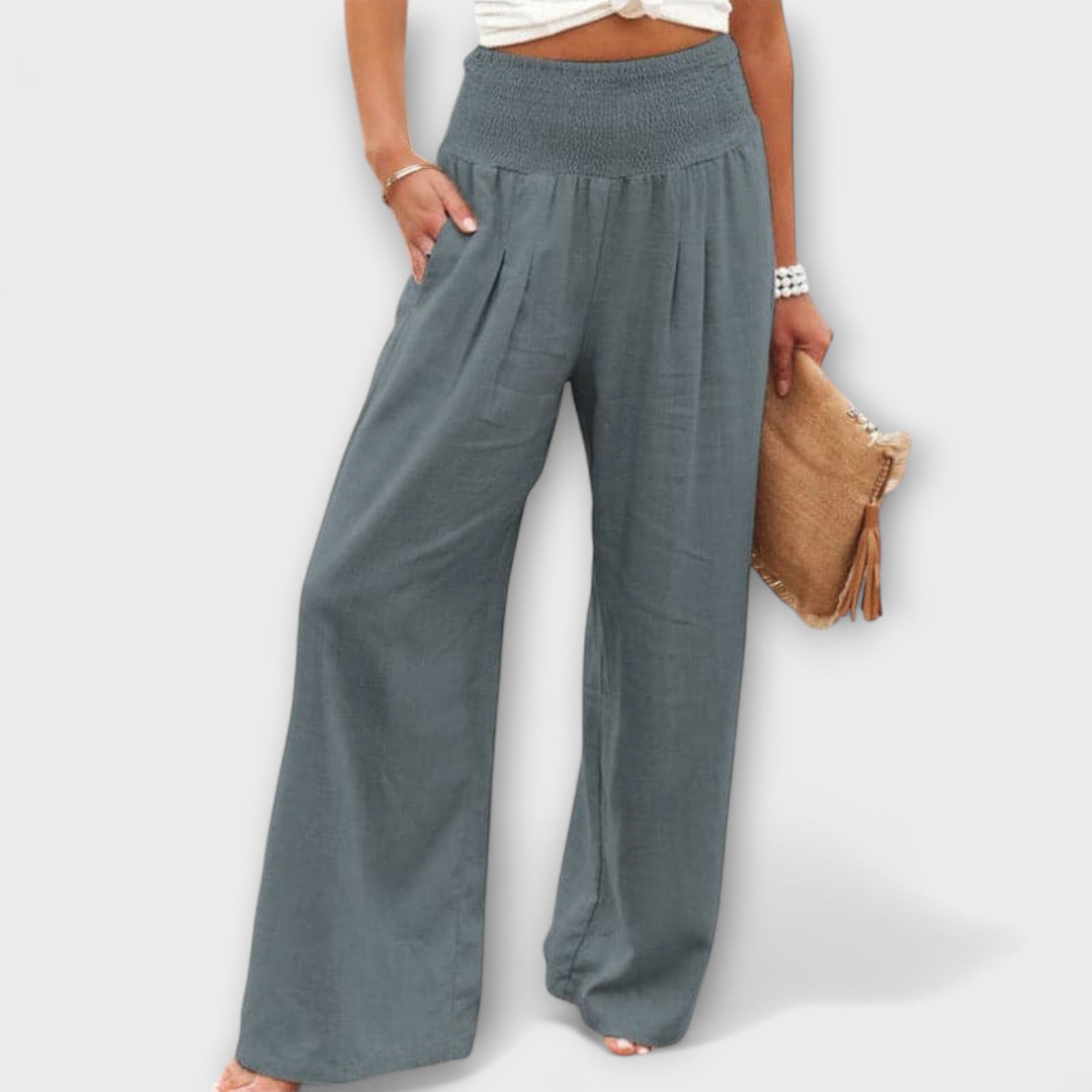 Thearya - Casual Wide Linen Trousers