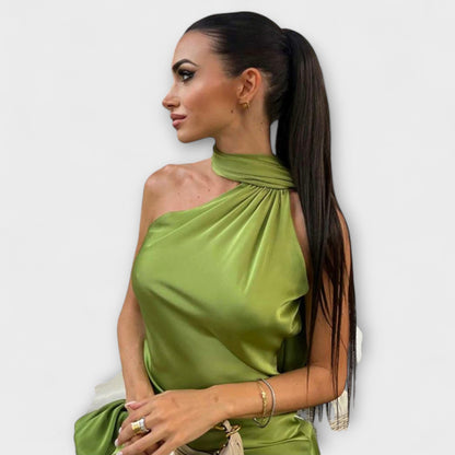 Chic Off-Shoulder Halter Maxi Dress