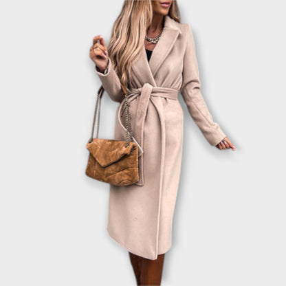 Eliza - Stylish Long Coat with Tie Belt