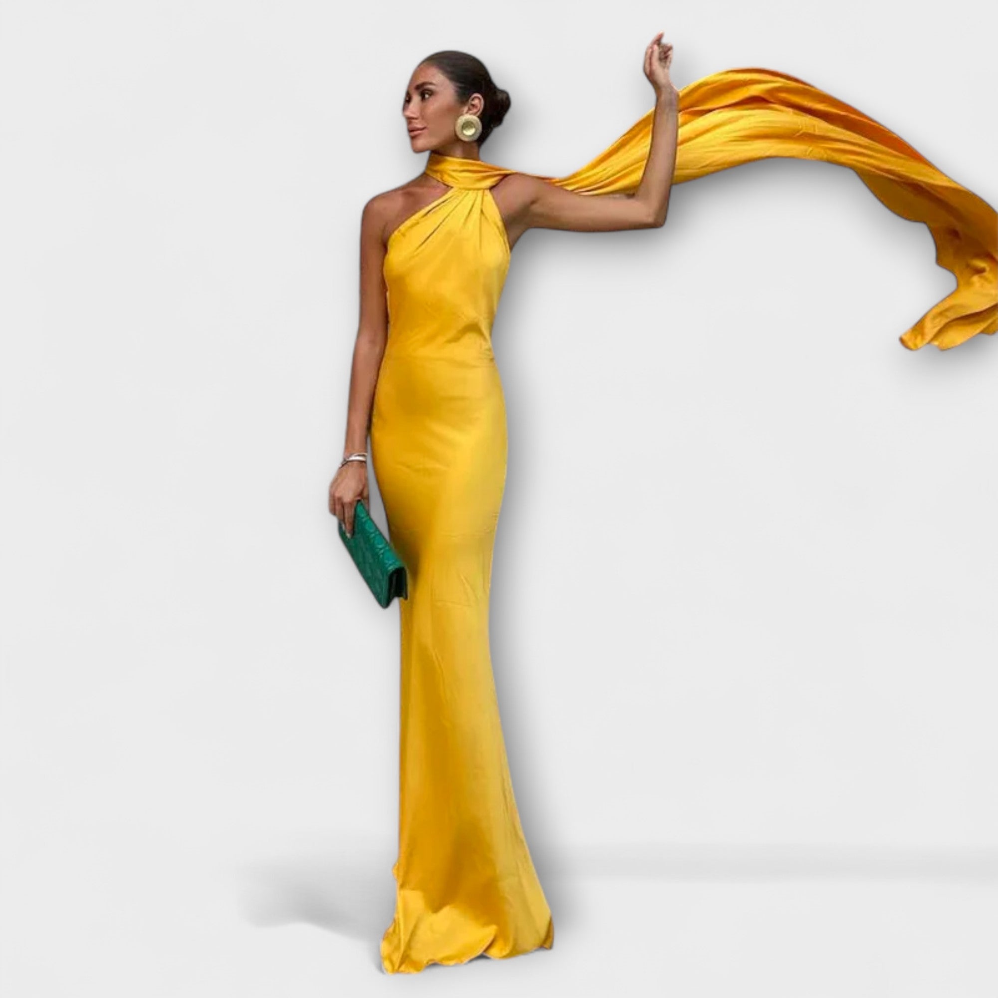 Chic Off-Shoulder Halter Maxi Dress