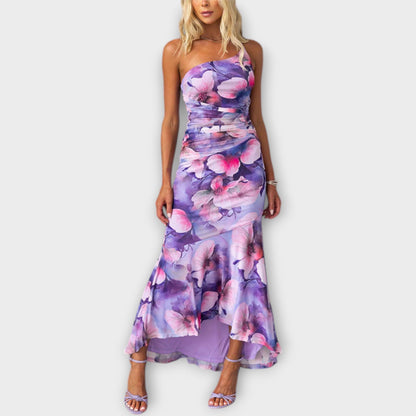Pia - Maxi Dress with Asymmetrical Ruching